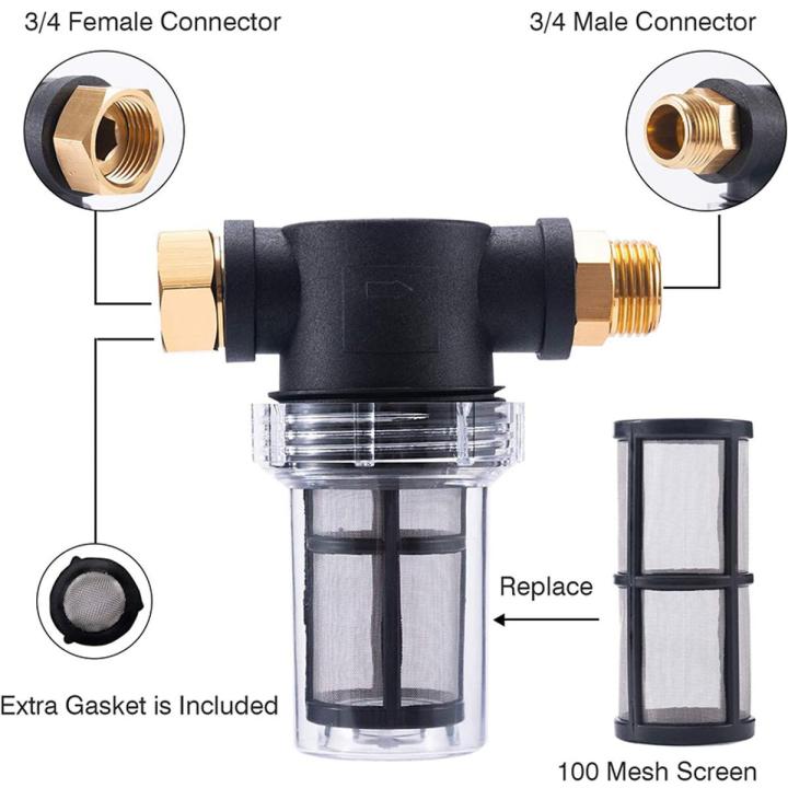 Sediment Filter Attachment Line Water Hose Filter, Garden Hose Filter for Pressure Washer Inlet Water