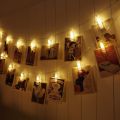 LED Photo Clip String Lights 5M 20 Clips Battery Operated Warm White LEDs Operated Fairy Bedroom Home Decoration for Hanging Photos. 