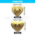 1pc 30m/32mm Metal Heart Shape Turn Lock Clasp Buckles For Bag Purse Hat Decor Hardware Diy Craft Purse Accessory. 