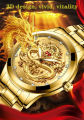 FNGEEN Fashion Men Watch 3D Dragon Gold Watches Top Brand Luxury Waterproof Full Steel Quartz Watches Clock Gifts. 