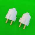 2 Pin Male Plug 250V 16A High Quality Ceramic Base- 2 Pcs Pack. 