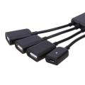 Type-C 3.1 4 In 1 Micro USB Hub OTG Cable Extension Adapter for Android Samsung Tablet HUB with Power Supply. 