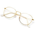 New Korean Style Design Half Round Transparent Stylish Glasses with Golden Frame For Men/Women. 