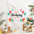 Green Home Hang Rug Anti-scratch Fine Stitching Happy Birthday Wall Tapestry. 