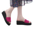 【Foot Sofa】Women Summer Bohemian Open Toe Fashion Non-Slip Wedge Slippers Sequin Beach Shoe. 