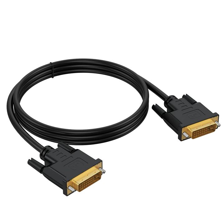 DVI-D 24+1 Dual Link Male to Male Digital Video Cable Gold Plated with Ferrite Core Support 2560x1600 for Gaming, DVD, Laptop, HDTV and Projector 6 Feet ( Branded Used )