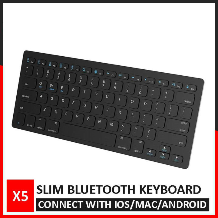 Bluetooth Keyboard for Tablet / Mobile / Laptop - Slim Wireless Bluetooth Keyboard Blue X5