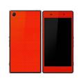 Sony Xperia Z1 Orange Carbon Fiber Texture Mobile Skin. 