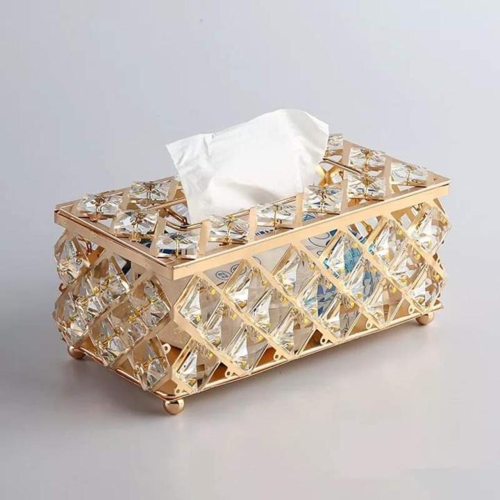 Crystal tissue box Europe style Luxury Paper Towel Crystal Storage Box Home Supplies