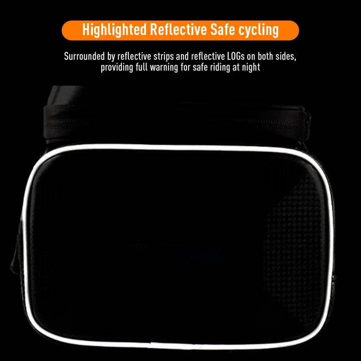 MeterMall%20Bicycle%20Frame%20Bag%20Carbon%20Pattern%20Waterproof%20Scratch-resistant%20Reflective%20Touch%20Screen%20Mountain%20Bike%20Mobile%20Phone%20Bag%20-%20Image%203