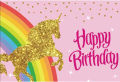UNICORN THEME BIRTHDAY PARTY BANNER ( 36 INCHES X 24 INCHES ). 