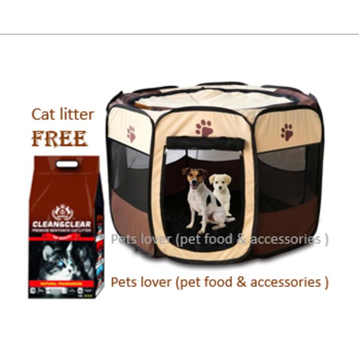 Portable Folding Pet tent / Kennel / pet Fence for Cat, Puppy & Dog with free gift