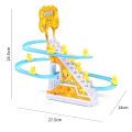 Electric Musical Roller Coaster Small Duck Climbing Stairs Track Set Toy - Battery Operated Musical Toys - Music Sound and Light. 