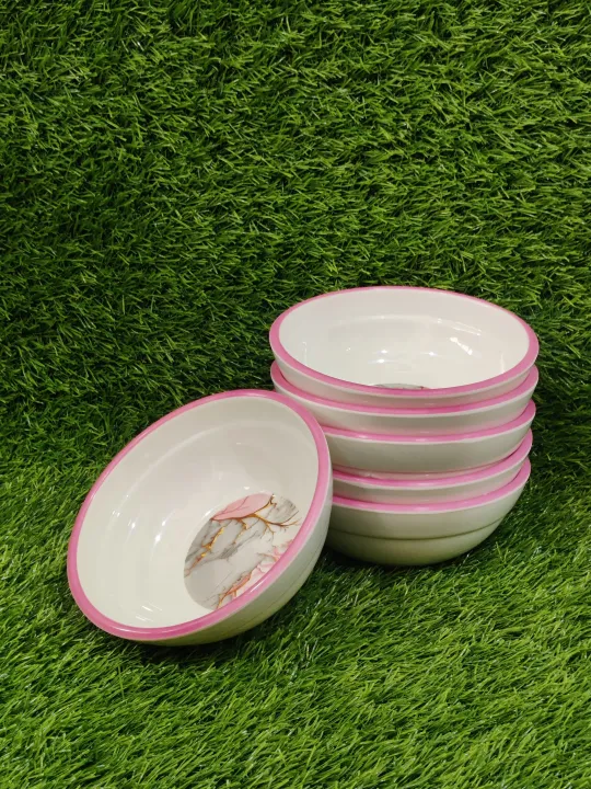 34%5C42%20Pcs%20Complete%20Pink%20Full%20Print%20Melamine%20Durable%20Dinner%20set-%20Double%20Glazed%20-%20Image%205