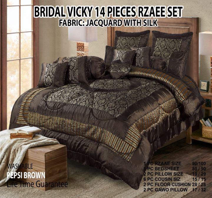 Fancy Bridal Set 14 Pcs Bed sheet, Silky bedsheet Wedding Gift For Bridal