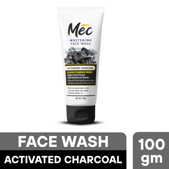 Mec Whitening Activated Charcoal Face Wash 100gm