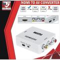 HDMI To Audio Video RCA AV/CVBS Adapter HD 1080P Mini HDMI 2AV Video Converter BOX For PS3 VCR DVD PC. 