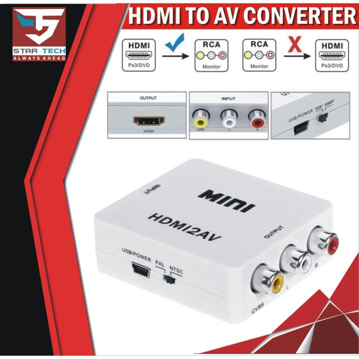 HDMI To Audio Video RCA AV/CVBS Adapter HD 1080P Mini HDMI 2AV Video Converter BOX For PS3 VCR DVD PC