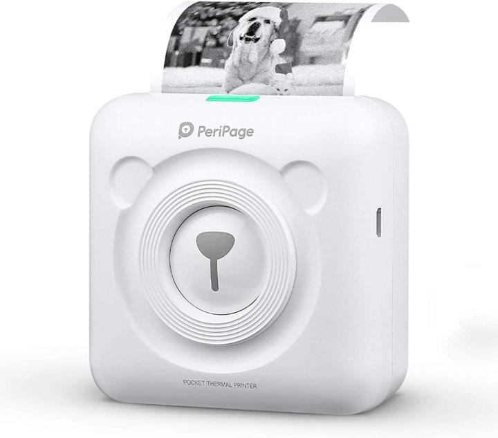 PeriPage A6 Mini Thermal Printer Inkless Bluetooth Pocket Printer for Print Picture List Memo Tags Barcode Receipt Labels