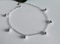 Sterling Silver Anklet with Bells Hand Made Charming Payal with Hanging bells for Girls Women. 