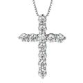 Zirconia Cross Crystal Pendant Necklace Silver Color Box Chain Female Choker Necklaces Fashion Jewelry Gifts For Women Girls. 