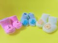 Pack of 3 Pairs Infant newborn Babies Shoes / Socks Type Booties / Fancy Socks In Multicolour. 