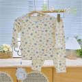 Milk protein lycra cotton children's autumn clothes and autumn pants set A cotton boys and girls baby loungewear underwear. 