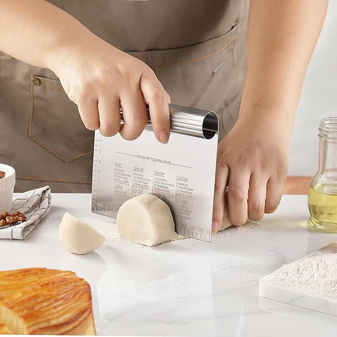 Stainless Steel Kitchen Food Scraper,  Dough Pastry Bench Cutter Scraper, 1 PCS