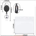 Transparent Staff Work Card Holder with Neck Strap Retractable Clip Badge Reel Employee's Card Cover Case Lanyard ID Name Card. 