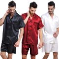 (Customized) Storeify Silk Satin Pajamas Short Button-Down Nightwear for Men. 