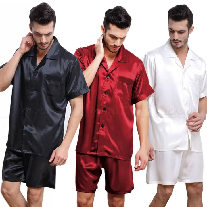 (Customized)%20Storeify%20Silk%20Satin%20Pajamas%20Short%20Button-Down%20Nightwear%20for%20Men%20-%20Image%206