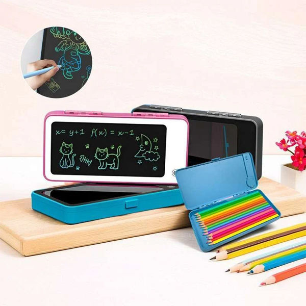 Online Karachi LCD Writing Tablet Pencil Box for Kids – Drawing Board Case with Erase Button & Storage