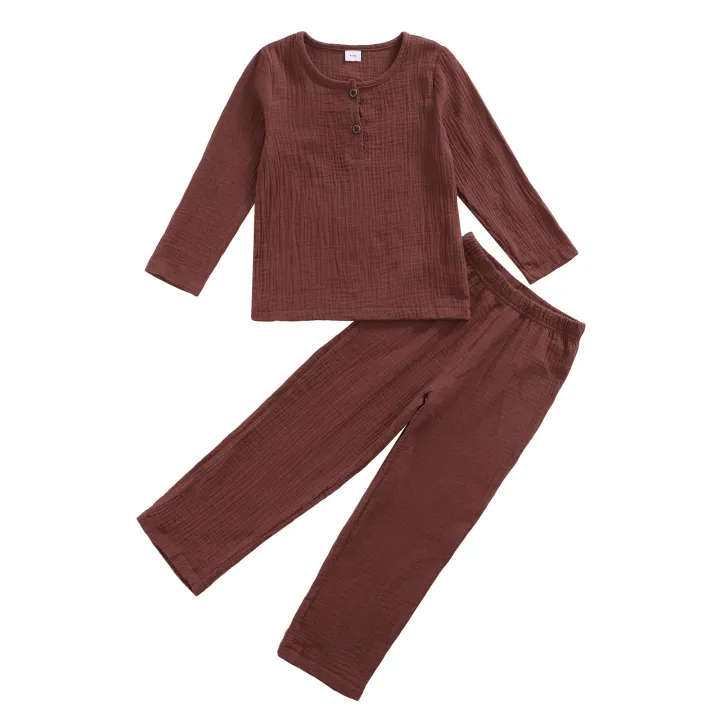 2%20Pcs%20Toddler%20Solid%20Color%20Outfits,%20Kids%20Autumn%20Long%20Sleeve%20Round%20Neck%20Button%20Sweatshirt%20Pants%20-%20Image%202