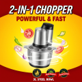 Vitamax 2-in-1 Electric & Manual Push Chopper VM-535 | 3L Large Stainless Steel Bowl Heavy Duty Food Processor | Powerful Vegetable & Meat Chopper Grinder for Kitchen Use | Multi Functional Hand Pull Chopper with Sharp Stainless Steel Blades | Fast Cuttin. 