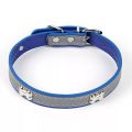 Bone Night Reflective Dog Neck Collar - Adjustable. 