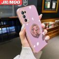 JIUMOO For OPPO Reno 5 4G Reno 5 5G Case Flash Drill Metal Rotate support Side Design Phone Case Square Edge PlatingSilicone soft Casing Full Cover Camera Shockproof Protection Cases. 