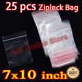 Bundle of 25 pcs (7x10) Ziplock/Slider Pouches, Freezer Bags For Storage, RE-USABLE Zipper Bags, For Food Storage, Frozen Items, Meat , Chicken, Fruits Plastic Zip lock bags Large Size air tight bags. 