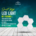 Smart RGB LED Hexagonal Light Touch-Sensitive Multi-Color DIY Modular Panels with App Control for Modern Home Decor. 