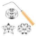 Mould with Handle Rose Flower Cookies Tool Cast Mould Set for Kitchen Baking. 