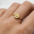 Sunflower Sunflower Ring Women's Japanese and Korean Jewelry Index Finger Ring Fresh Artistic Temperament Ring Women. 