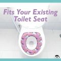 IMPRINT Toddler Potty Training Seat Kids Boy Girl Toilet Seat Cushion Handle Backrest Portable Plastic Baby/Infant/Kids Printed Soft Padding Potty Training Toilet Lavatory Seat with Handles, Toddlers with Pee Shield Design, Cushions & Handle Comfortable,|. 