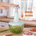 Best Quality Manual Push Chopper Machine with 3X blades – 1.5 ml Multi-Function Food Processor – Perfect for slicing, dicing and chopping.. 