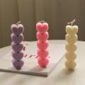 Set of 3 Heart Shaped Pillar Candle - Home decor - Valentine Day's Gift - Small Heart Pillar Candles -. 