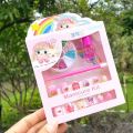 Children's manicure set colorful sequins nail stickers nail polish little girl princess simulation makeup toy gift little girl waterproof nail stickers cartoon safe and non-toxic finger stickers Best toys for girls. 