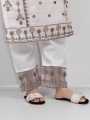 Organza white 3 Pieces Embroidered Stitch Ladies Suit Ready to Wear for Girls and Women. 