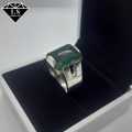 Natural Emerald Ring 925 Sterling Silver Handmade Zamrud Stone Ring Zambian Emerald Panna Ring. 