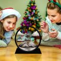 3D Dynamic Sand Art Liquid Video Moving Sand Art Picture Round Glass Deep Sea Sandscape Motion Display Flowing Sand Frame Relaxing Desktop Home Office Work Decoration. 