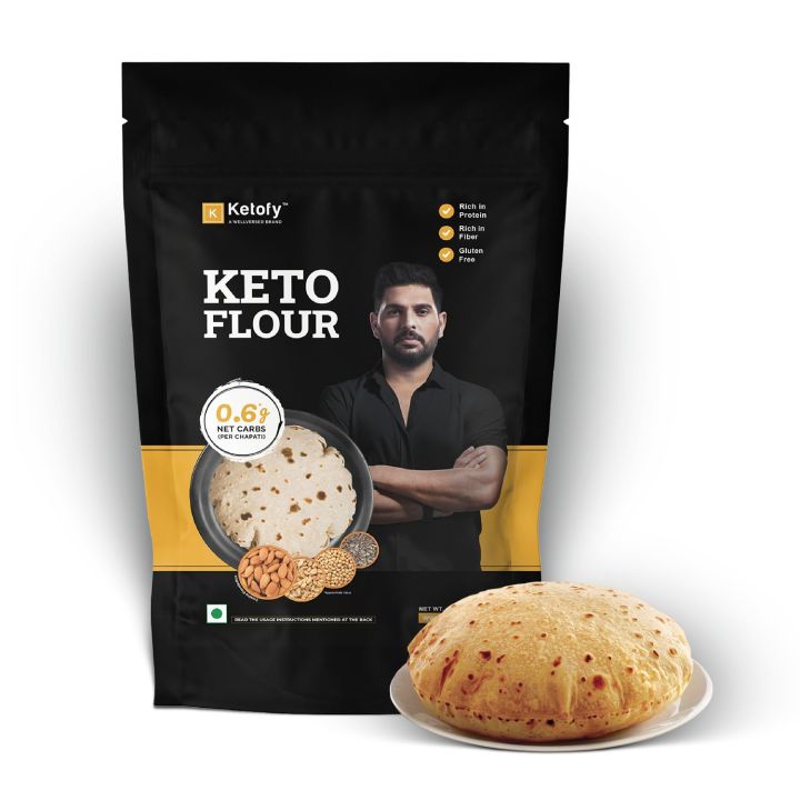 Ketofy - Keto Flour (1Kg) | Healthiest Low Carb Keto Atta | 1g Net Carb Per Roti | Gluten Free | Ultra Low Glycemic