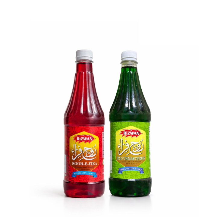 Rizwan Rooh-E-Fiza Red & Green Syrup 800 Ml – Refreshing Sharbat Drink ...