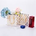 Small Gift Bags with Ribbon Handles Gold Mini Gift Bag,(Metallic Dots 16 Pack Bulk). 